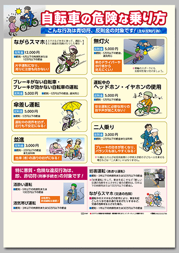 自転車の危険な乗り方