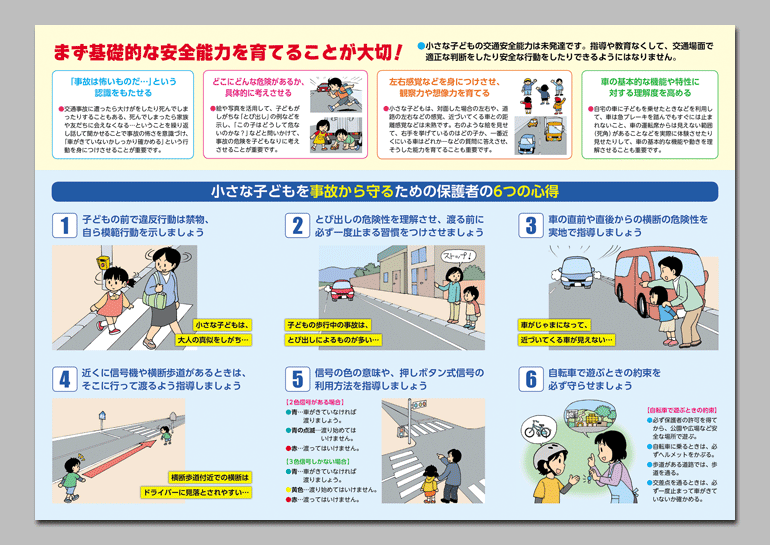 保護者の皆さん
ぼくたち・わたしたちを事故や犯罪から守ってください！