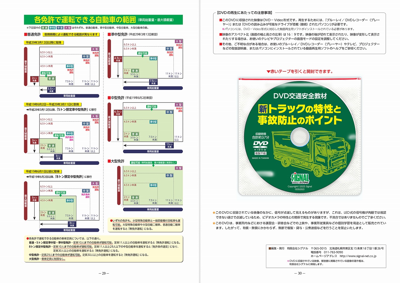 トラックドライバー向けDVD
新・トラックの特性と事故防止のポイント